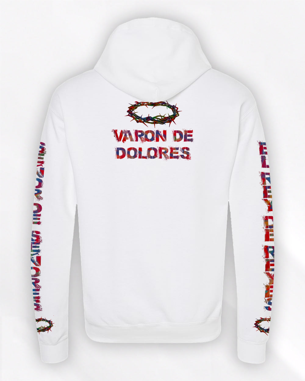 Varón De Dolores Sudadera Con Capucha Blanca